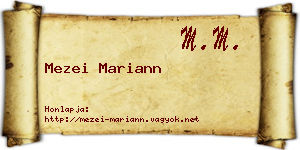Mezei Mariann névjegykártya