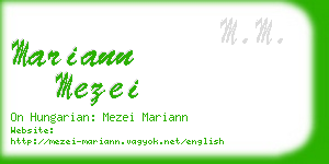 mariann mezei business card